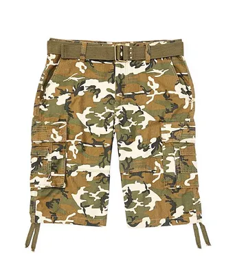 Request Jonah Belted Camo Cargo 13#double; Inseam Shorts