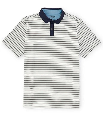 RHONE Performance Stretch Golf Sport Stripe Short Sleeve Polo Shirt