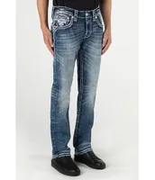 Rock Revival Aurelio Straight-Leg Fleur-De-Lis Pocket Jeans