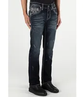 Rock Revival Karlo Straight-Leg Distressed Denim Jeans