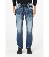 Rock Revival Straight Leg Fleur-De-Lis Denim Jeans