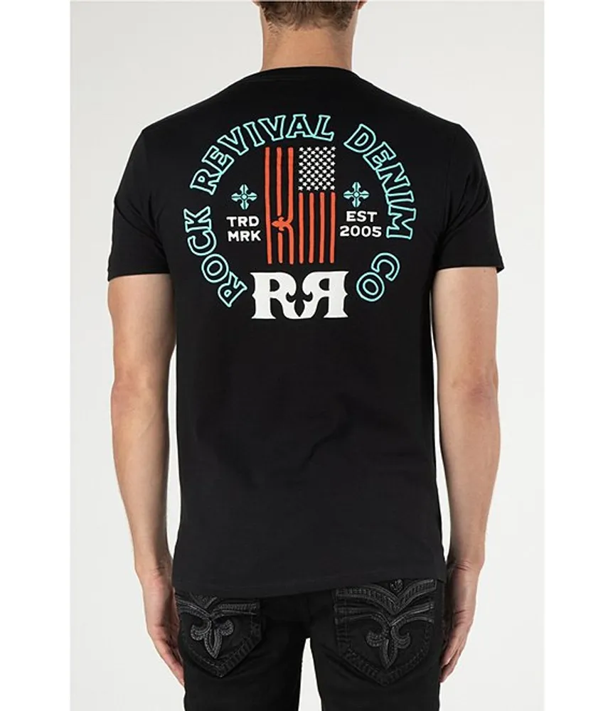 Rock Revival Short Sleeve American Flag Graphic/Logo T-Shirt