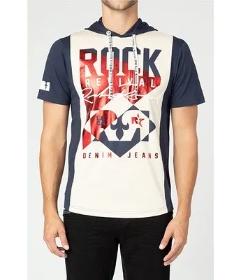 Rock Revival Short-Sleeve Color Block Hooded T-Shirt