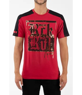 Rock Revival Short-Sleeve Colorblock Shoulder Graphic T-Shirt