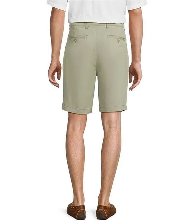 Roundtree & Yorke Performance Flat Front Texture Comfort Stretch Solid  9#double; Inseam Shorts