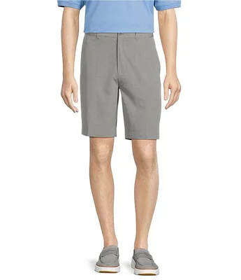 Roundtree & Yorke Performance Flat Front Texture Comfort Stretch Solid 9#double; Inseam Shorts
