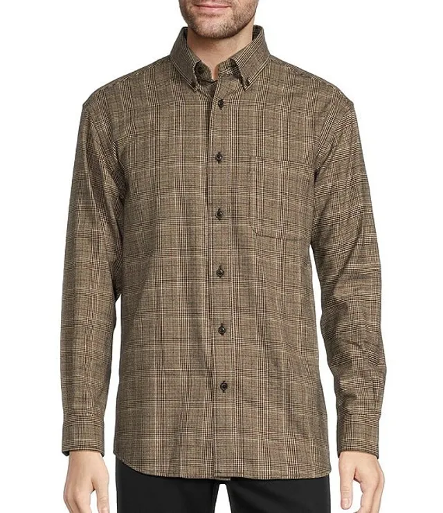 Roundtree & Yorke Long Sleeve Medium Plaid Flannel Sport Cotton Shirt