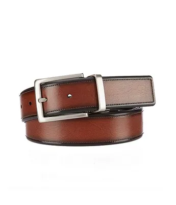 Roundtree & Yorke Big Tall Old Wine Leather Belt