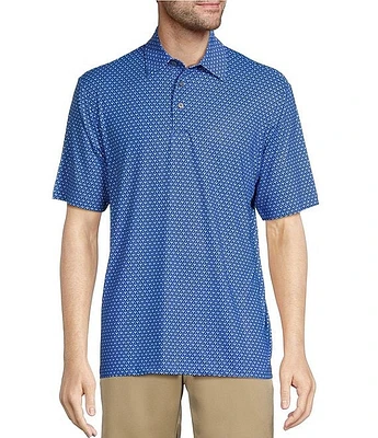 Roundtree & Yorke Big Tall Performance Short Sleeve Golf Ball Tee Print Polo Shirt