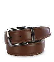 Roundtree & Yorke Half-Stitch Reversible Genuine Leather Dress Belt