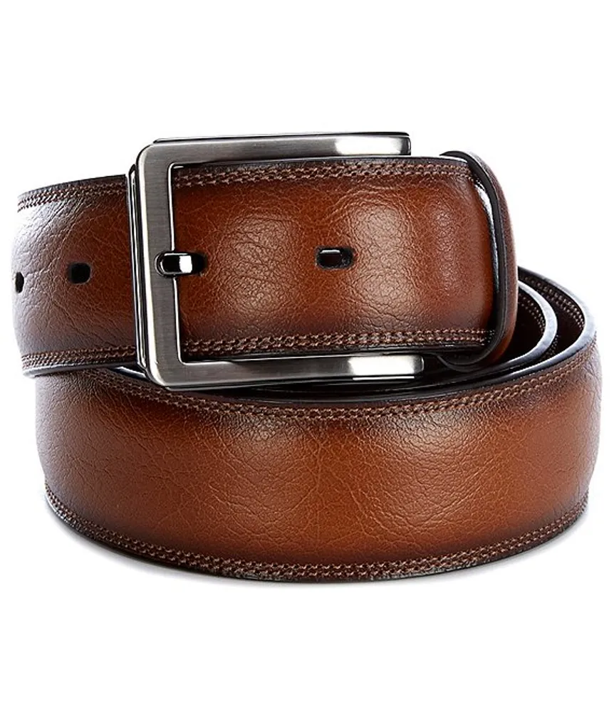 Roundtree & Yorke Big & Tall V-Braided Leather Belt