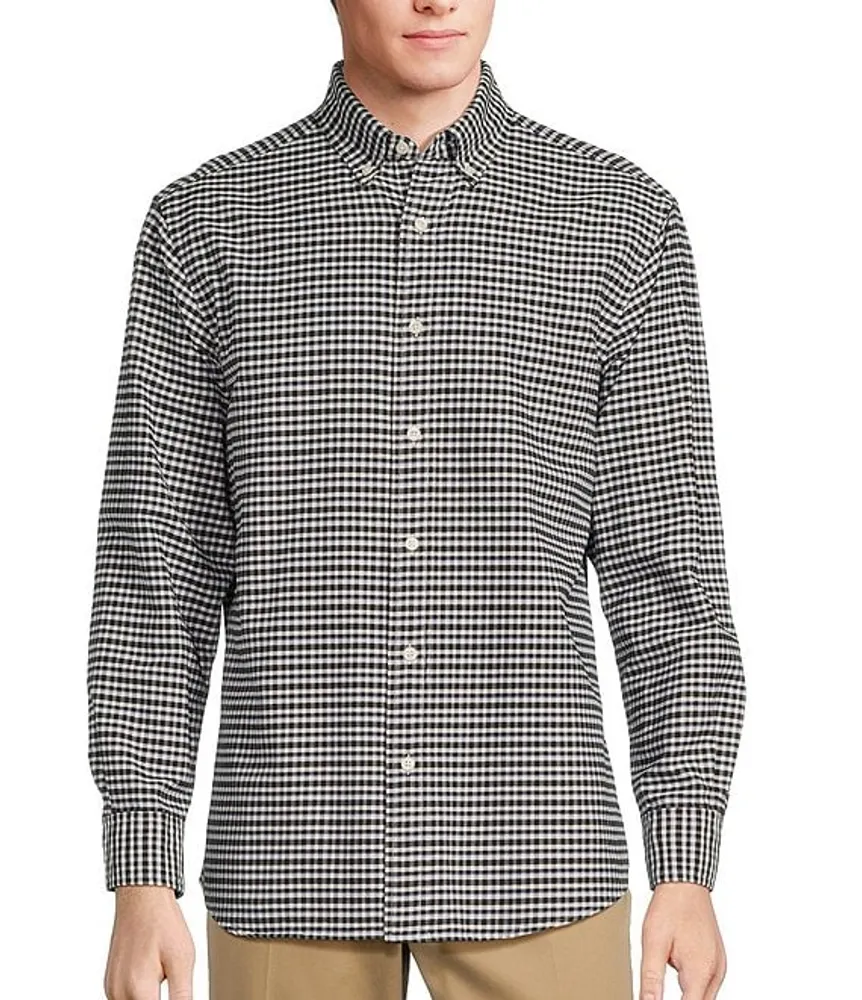 Roundtree & Yorke TravelSmart Classic Fit Easy Care Twill Large Plaid Sport  Shirt