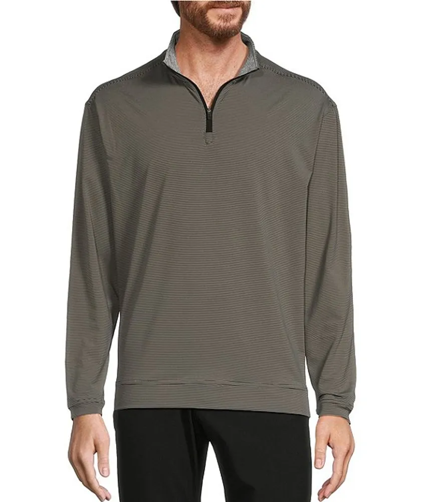 Roundtree & Yorke Long Sleeve Solid Reversible Quarter-Zip Pullover