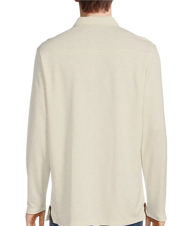 Roundtree & Yorke Long-Sleeve Polynosic Solid Henley Shirt