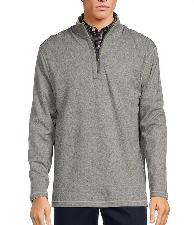 Roundtree & Yorke Long Sleeve Solid Reversible Quarter-Zip Pullover