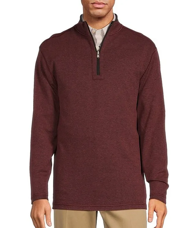 Roundtree & Yorke Long Sleeve Solid Reversible Quarter-Zip