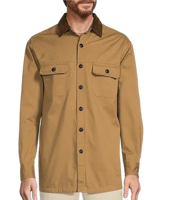 Roundtree & Yorke Long Sleeve Solid Shirt Jacket