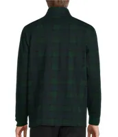 Roundtree & Yorke Long Sleeve Tartan Jacquard Quarter Zip Pullover