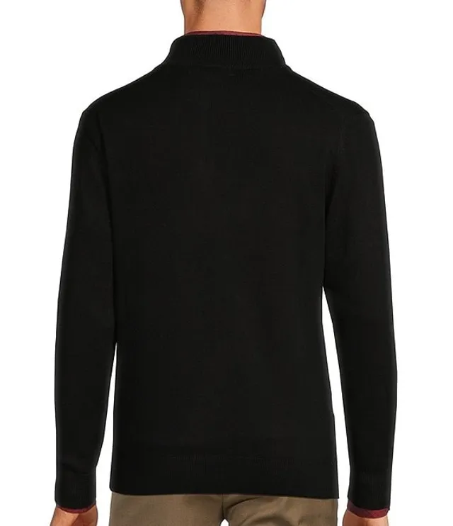 Roundtree & Yorke Long Sleeve Solid Reversible Quarter-Zip Pullover