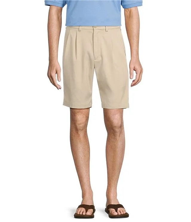 Roundtree & Yorke Performance Flat Front Texture Comfort Stretch Solid  9#double; Inseam Shorts