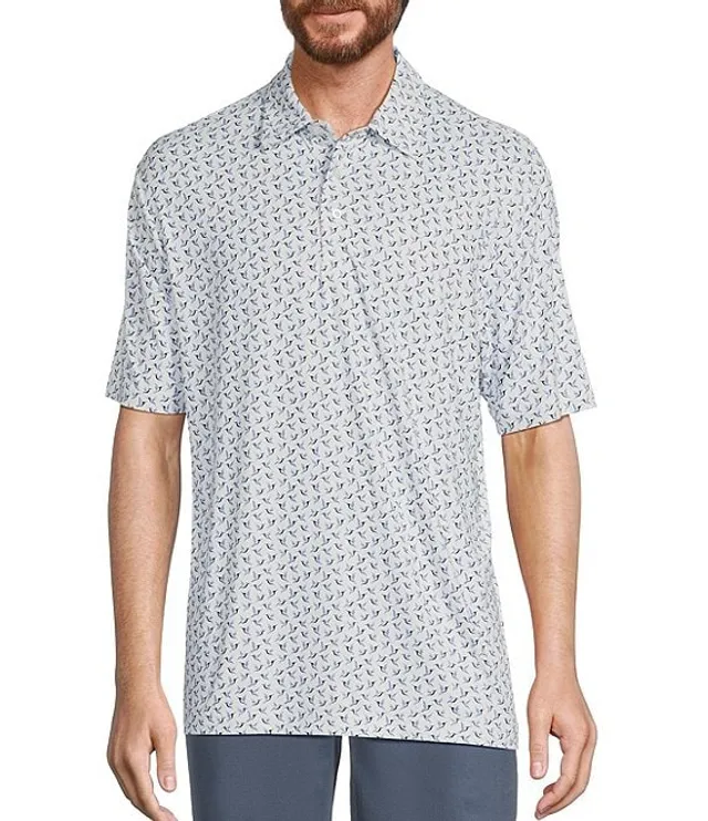 Roundtree & Yorke Short Sleeve Solid Jacquard Sport Shirt