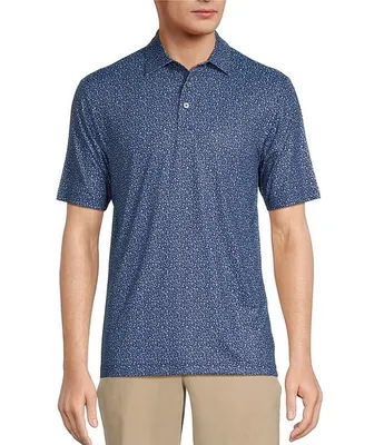 Roundtree & Yorke Performance Short Sleeve Floral Print Polo Shirt