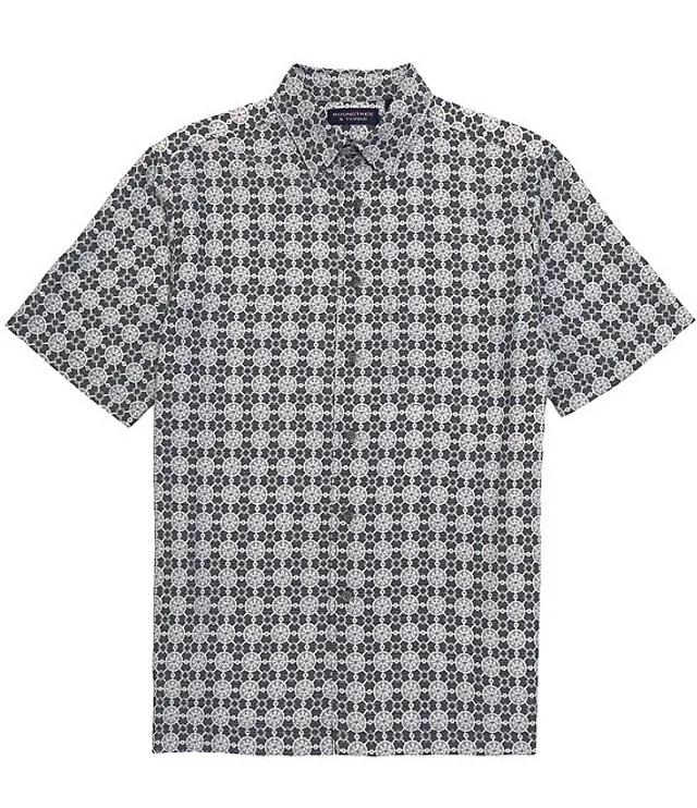 Roundtree & Yorke Gold Label Roundtree & Yorke Non-Iron Long Sleeve Mini  Checked Print Sport Shirt