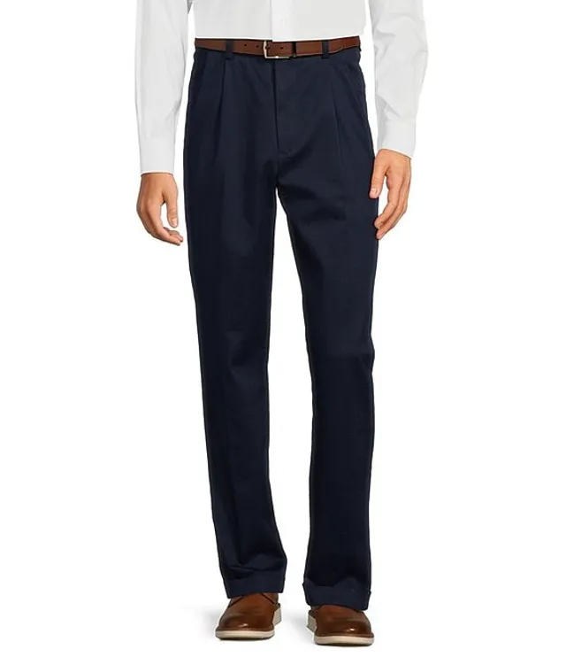 Roundtree & Yorke TravelSmart Luxury Gabardine Ultimate Comfort Classic Fit  Non-Iron Pleated-Front Dress Pants