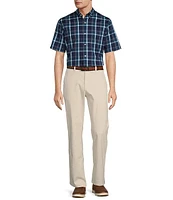 Roundtree & Yorke TravelSmart Short Sleeve Plaid Sport Shirt