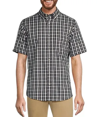 Roundtree & Yorke TravelSmart Slim Easy Care Medium Plaid Sport Shirt