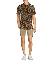 Rowm Big & Tall Crafted Rec Relax Short Sleeve Textured Floral Print Shirt