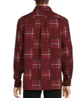 Rowm Big & Tall The Lodge Long Sleeve Jacquard Patchwork Shirt Jacket