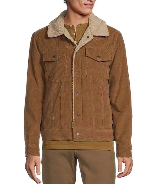 Hollister Teddy Lined Corduroy Trucker Jacket In Brown