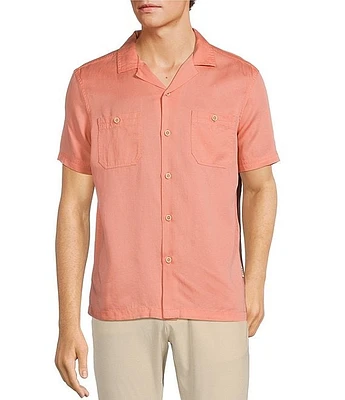 Rowm Crafted Short Sleeve Solid Camp Button Front Shirt