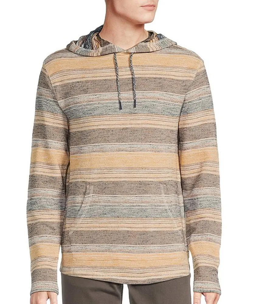 Rowm Into The Blue Collection Long Sleeve Textured Stripe Hoodie