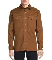 Rowm Into The Blue Collection Rambler Long Sleeve Solid Garment Washed Twill Shirt Jacket