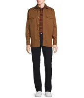 Rowm Into The Blue Collection Rambler Long Sleeve Solid Garment Washed Twill Shirt Jacket