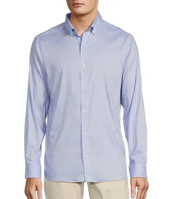 Rowm The Everyday Collection Long Sleeve Quad Blend Solid Button-Down Collar Twill Shirt