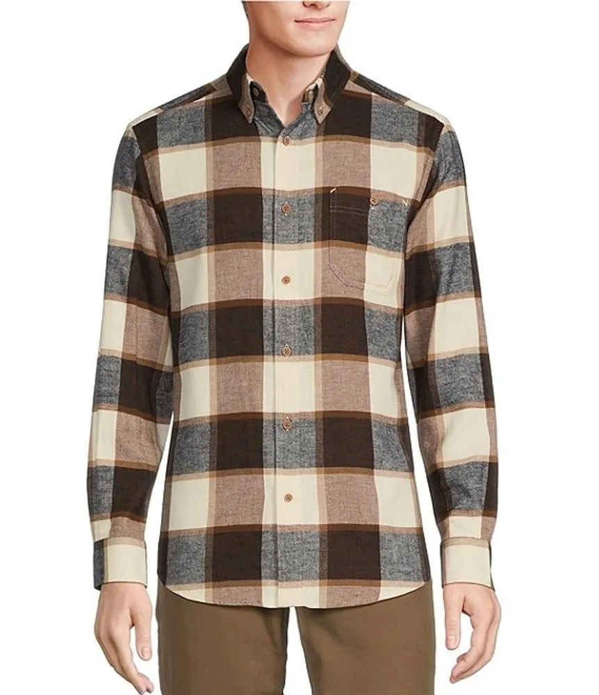 Rowm Nomad Collection Long Sleeve Portuguese Flannel Plaid Shirt