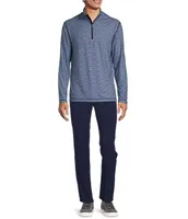 Rowm Rec & Relax Long Sleeve Performance Geometric Quarter-Zip Pullover