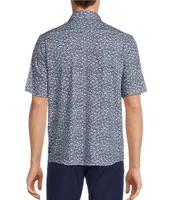 Rowm Rec & Relax Short Sleeve Mini Floral Coat Front Shirt
