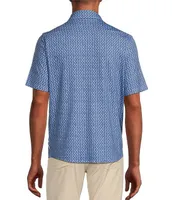 Rowm Rec & Relax Short Sleeve Mini Wave Print Coat Front Shirt
