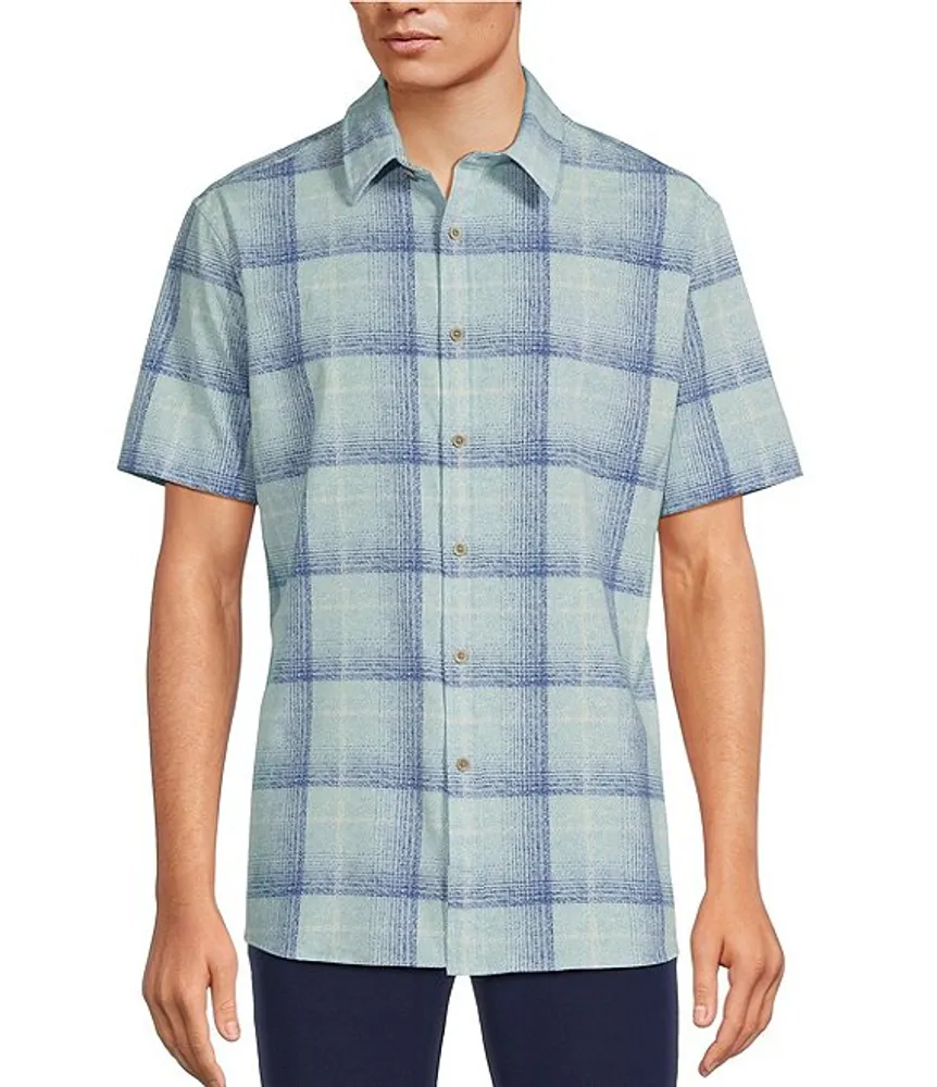 Rowm Rec & Relax Short Sleeve Performance Large Plaid Shirt