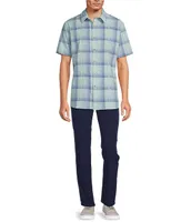 Rowm Rec & Relax Short Sleeve Performance Large Plaid Shirt