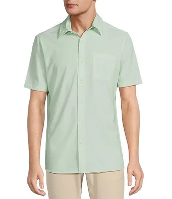 Rowm Rec & Relax Short Sleeve Performance Solid Point Collar Shirt