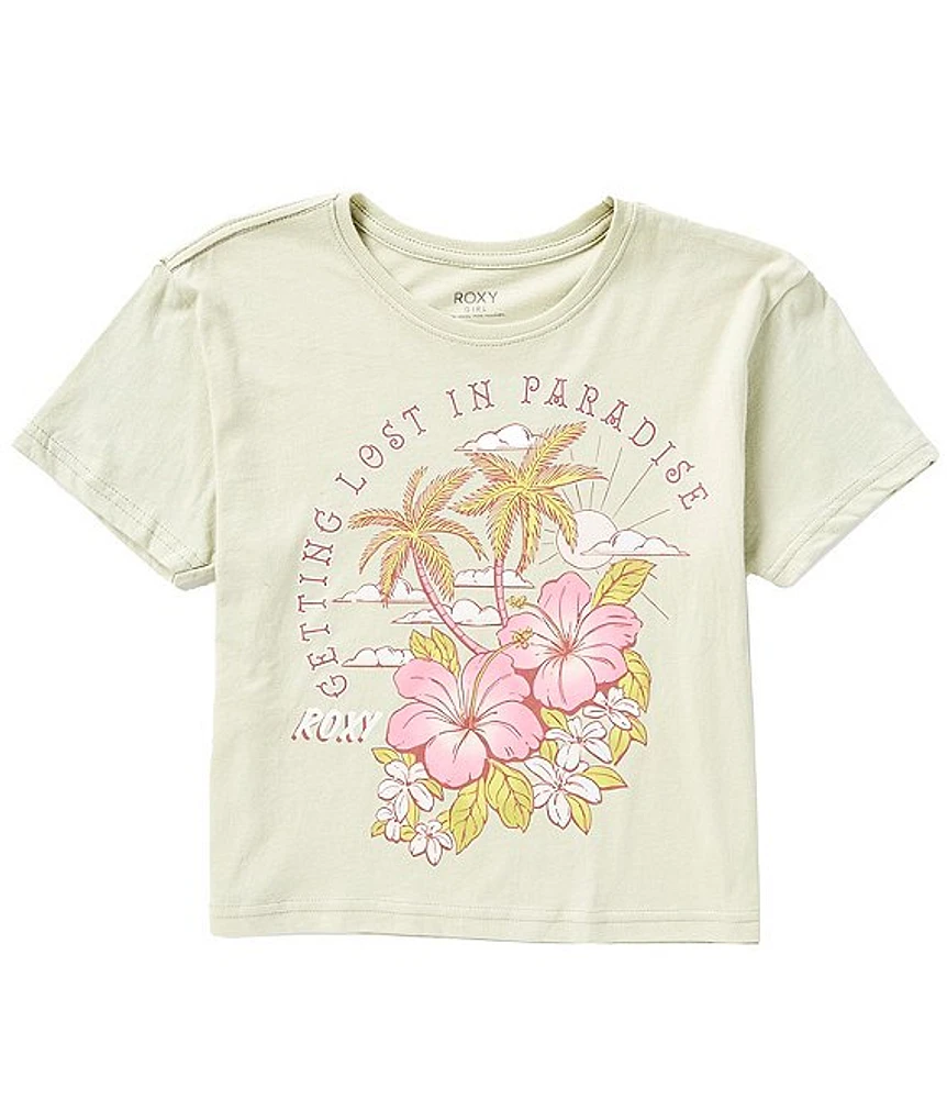 Roxy Big Girls 7-16 Short Sleeve Hibiscus Paradise Oversized Boyfriend T-Shirt