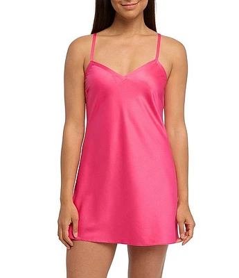 Rya Collection Fresh Satin Keyhole Back Sleeveless V-Neck Chemise