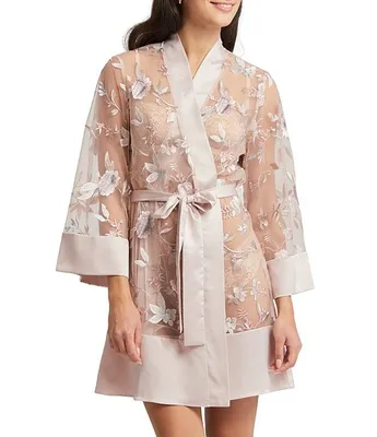 Rya Collection Stunning Long Sleeve Coordinating Embroidered Robe