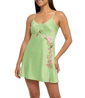 Rya Collection Valencia Satin Floral Embroidered Chemise