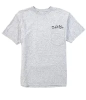 Salt Life Hook Line And Sinker Fade Short-Sleeve Pocket T-Shirt